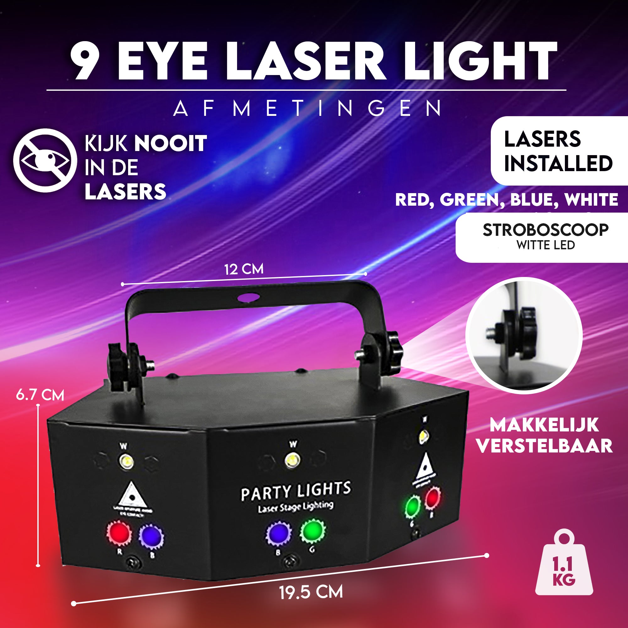 6 Laser 3 strobe | Afstandsbediening | DMX-512